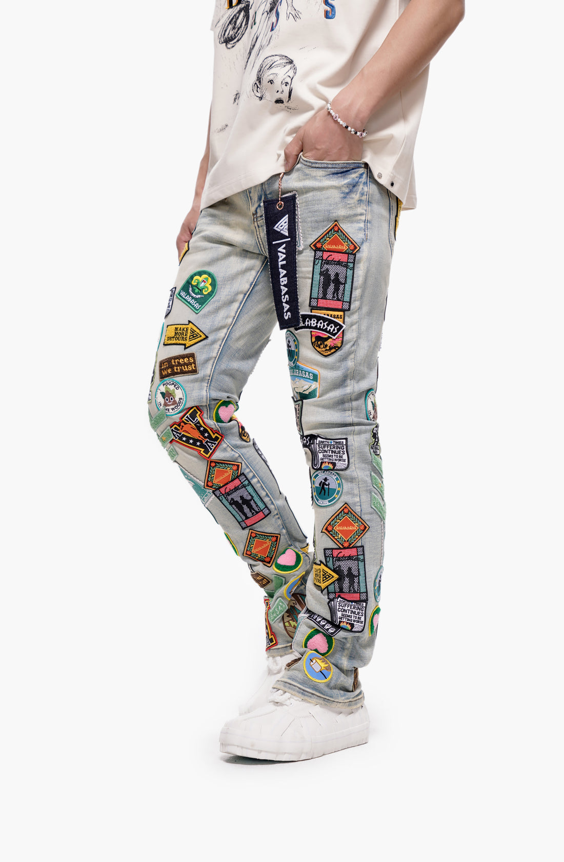 Axis Stacked Light Blue Jeans