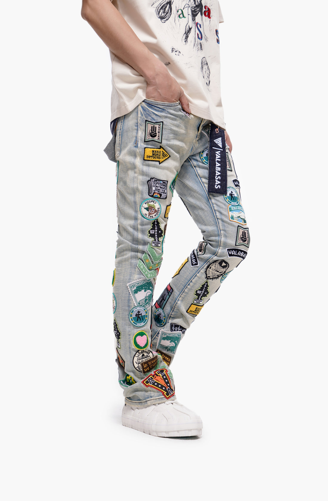 Axis Stacked Light Blue Jeans