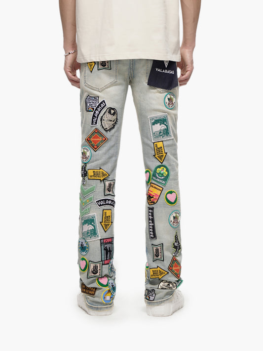 Axis Stacked Light Blue Jeans