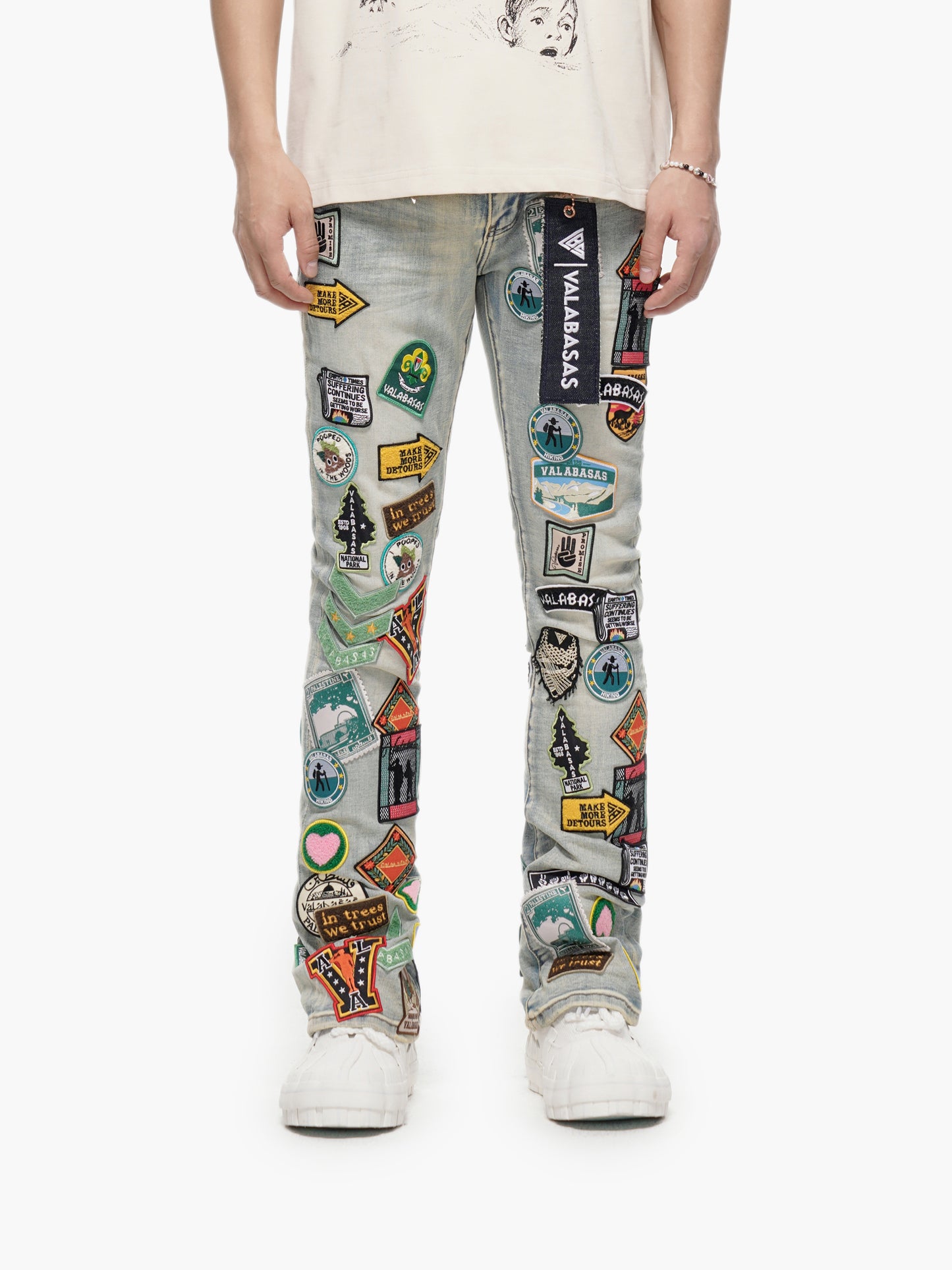 Axis Stacked Light Blue Jeans