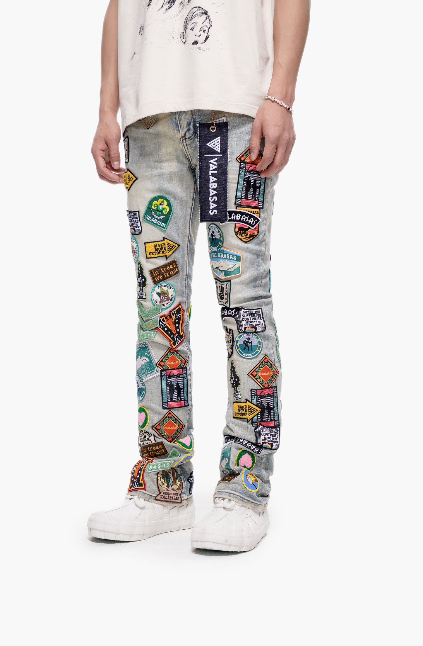 Axis Stacked Light Blue Jeans