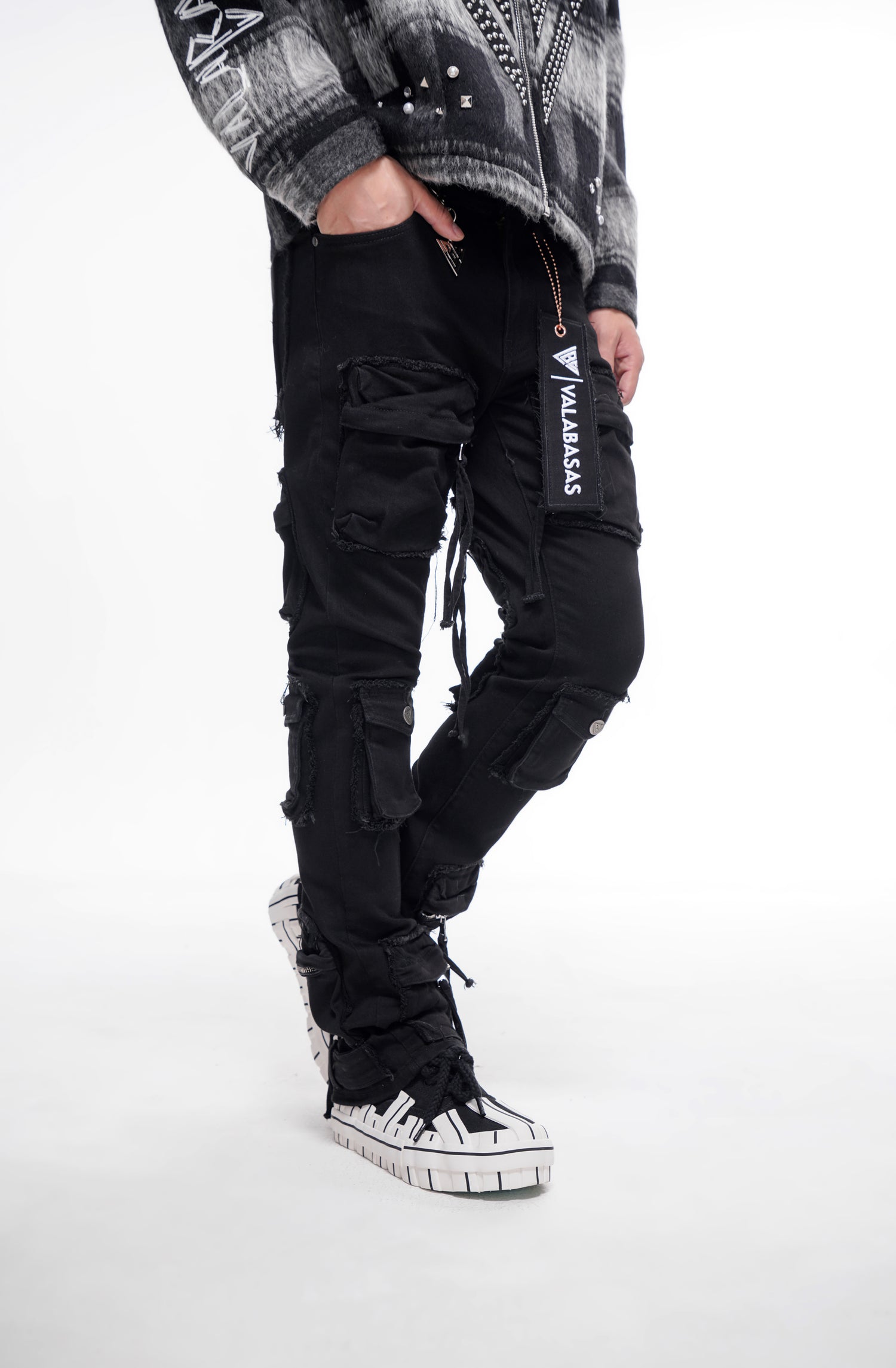 Mirage Jet Black Stacked Jeans