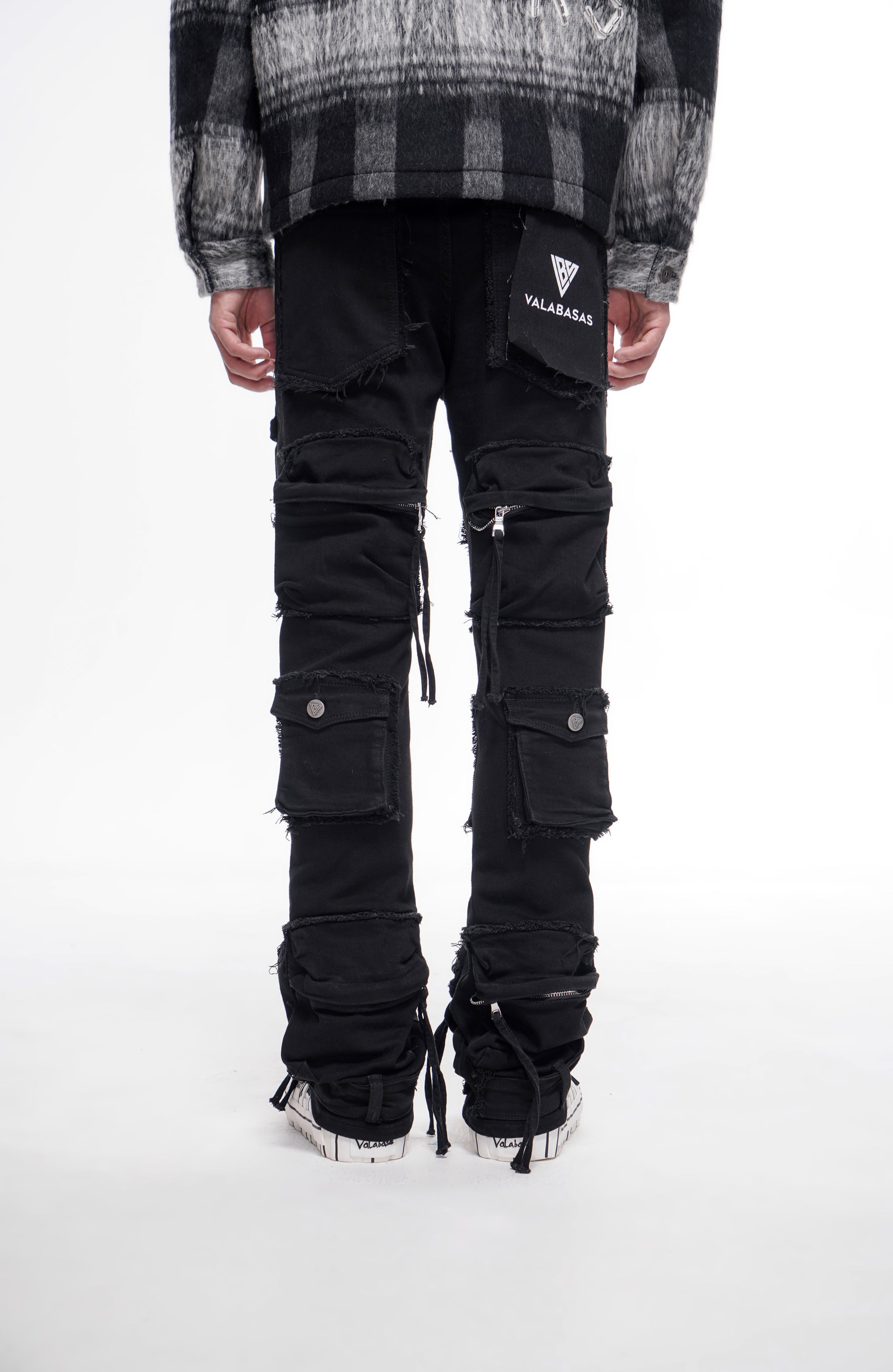 Mirage Jet Black Stacked Jeans