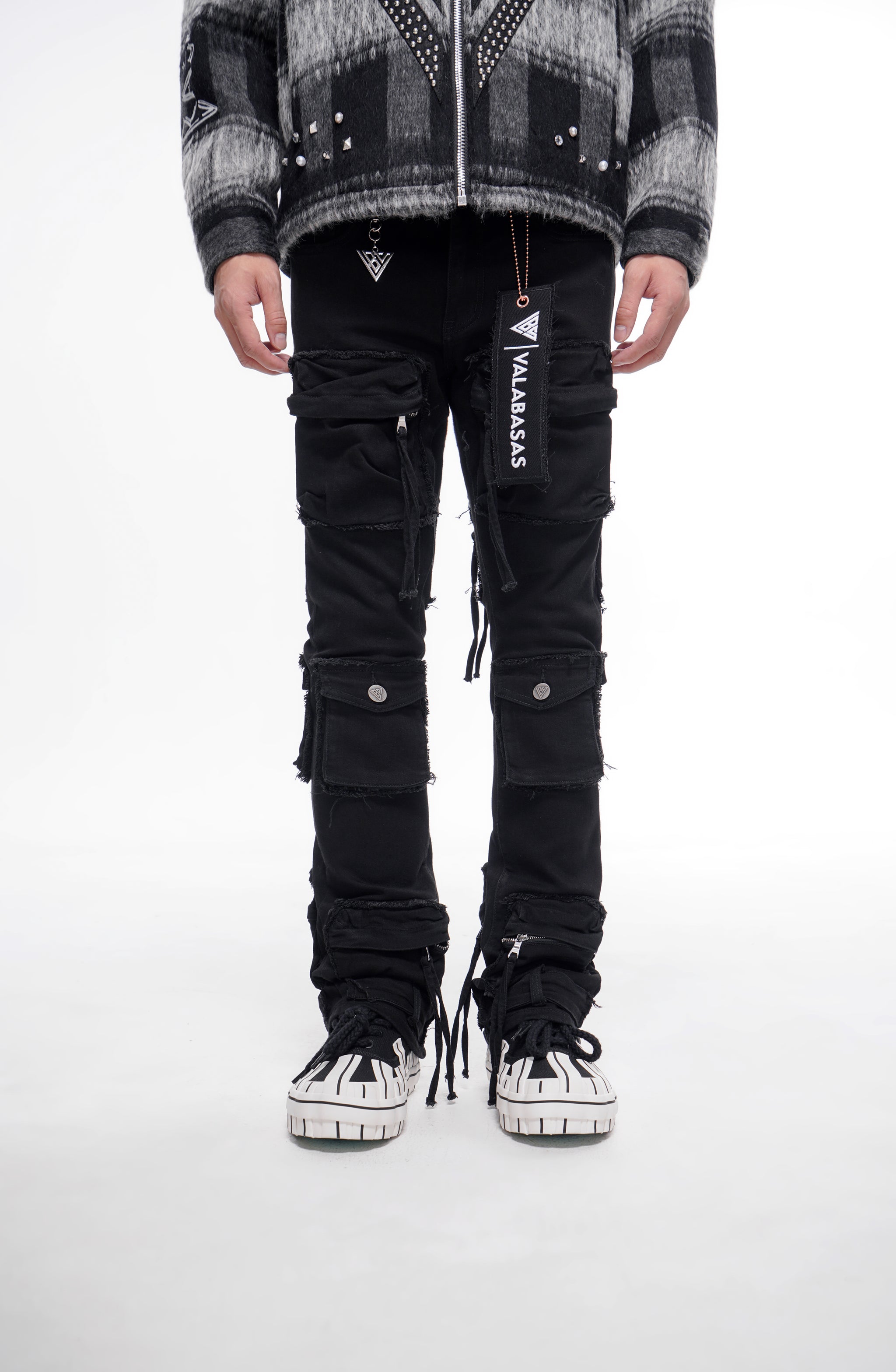 Mirage Jet Black Stacked Jeans