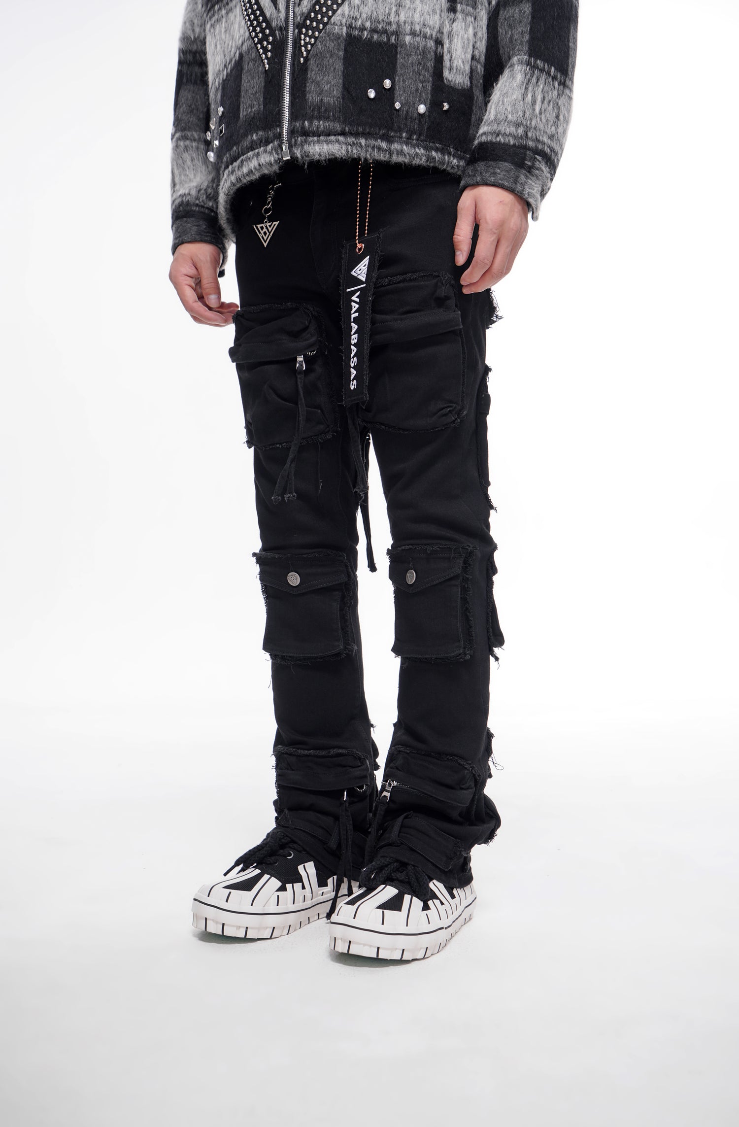 Mirage Jet Black Stacked Jeans