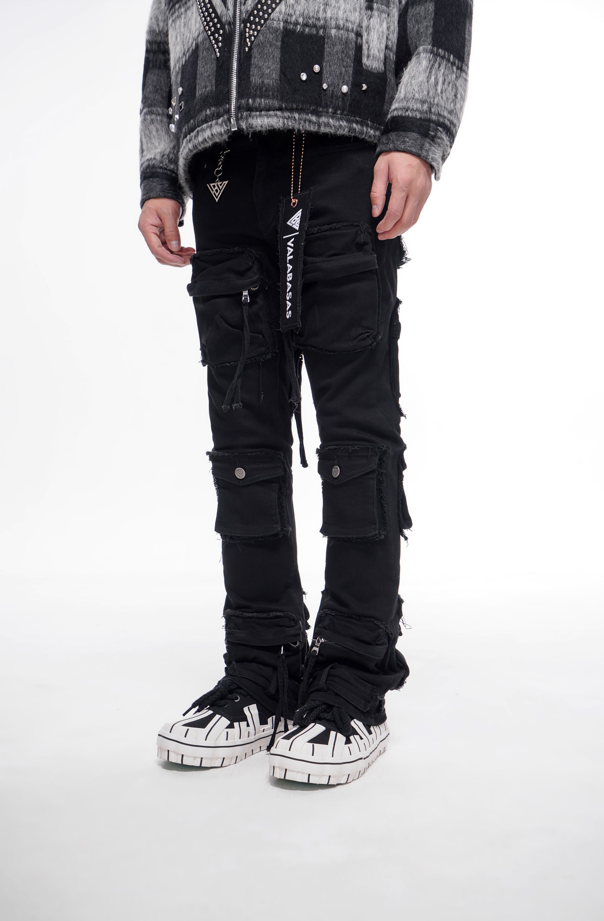 Mirage Jet Black Stacked Jeans