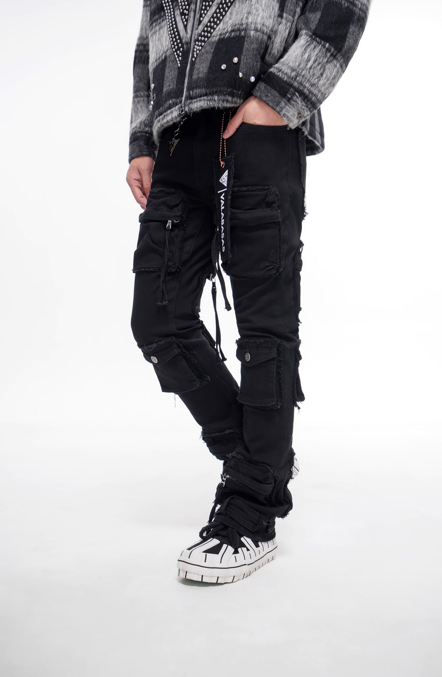 Mirage Jet Black Stacked Jeans