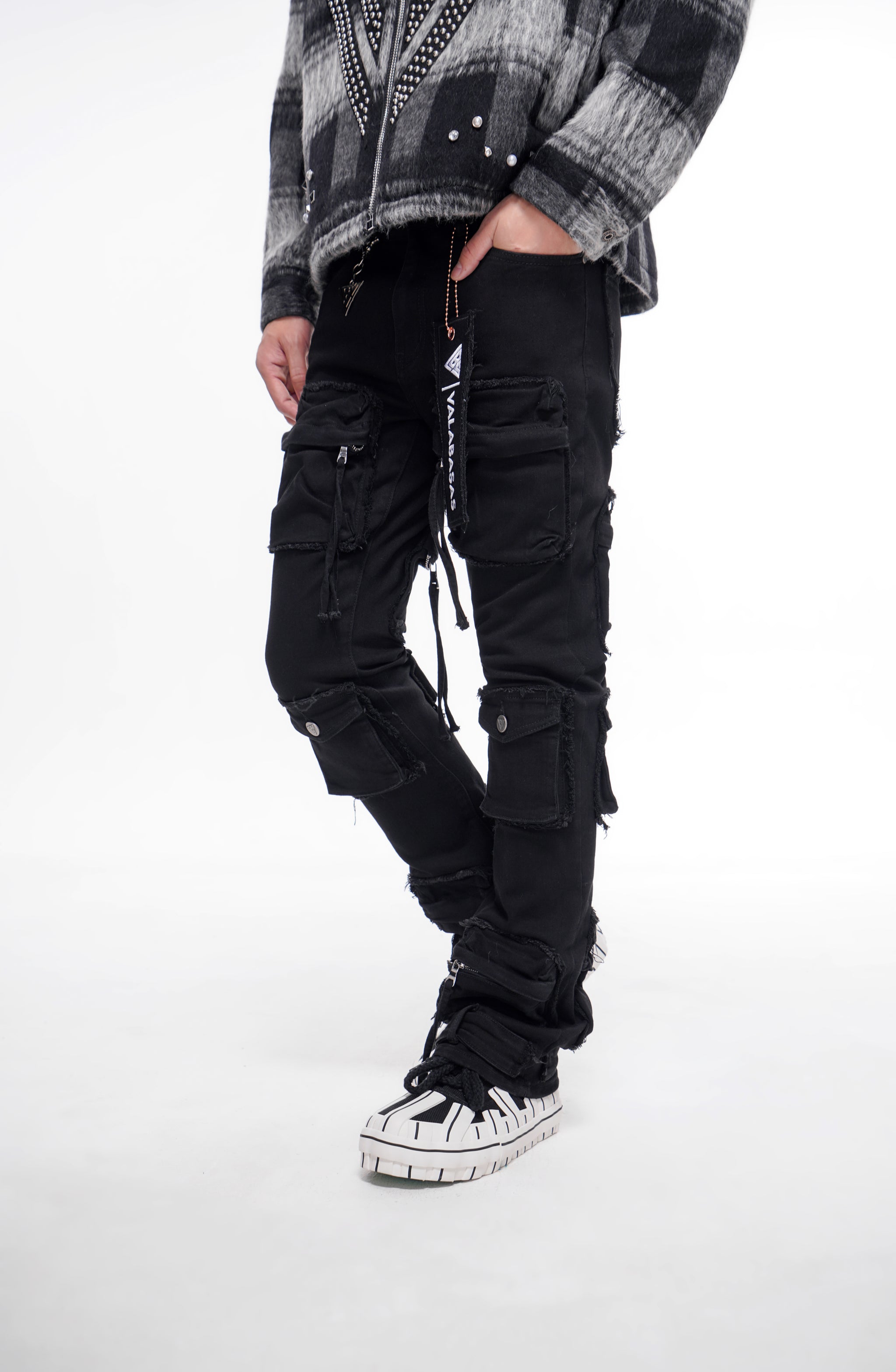 Mirage Jet Black Stacked Jeans