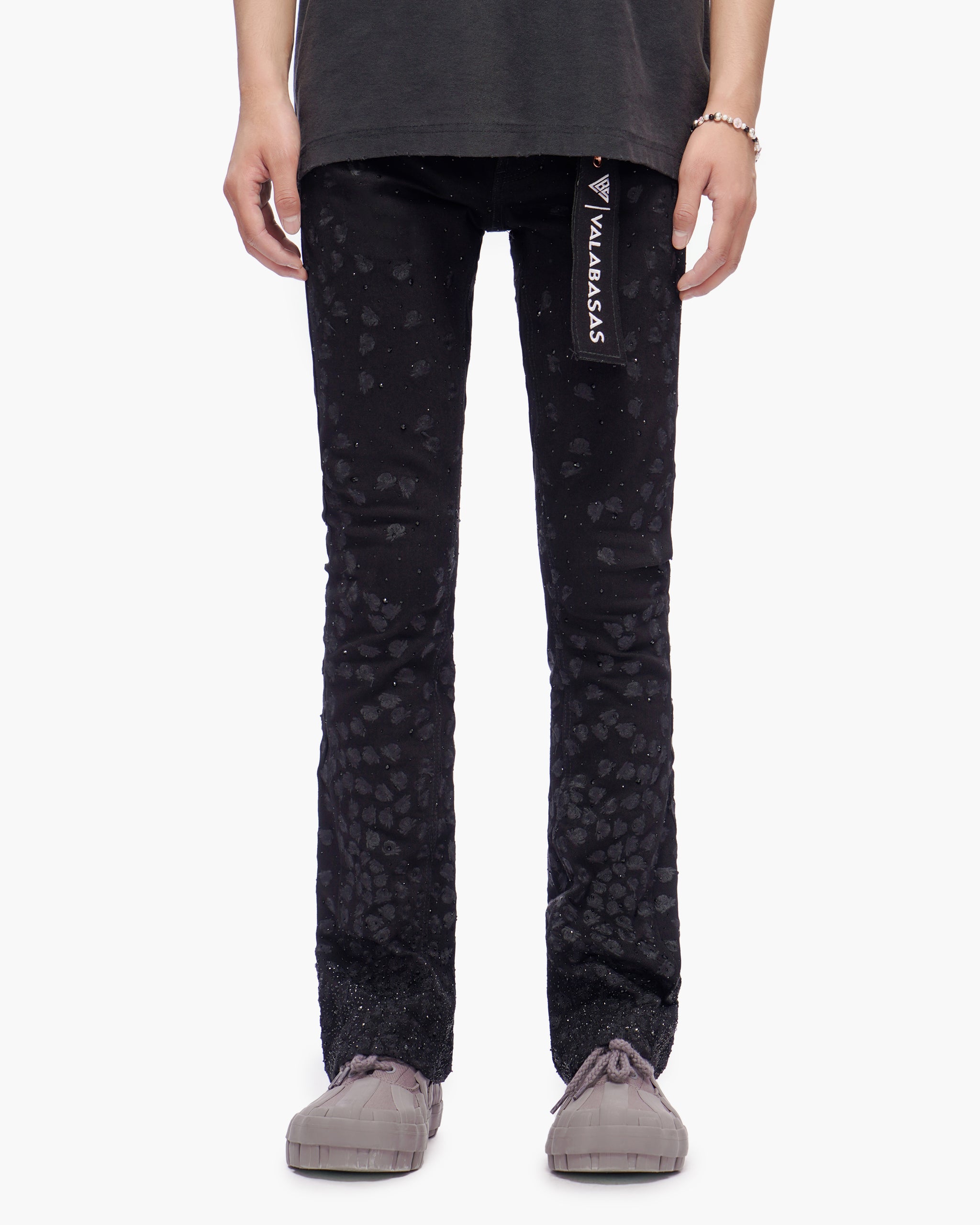 Canite Stacked Jet Black Jeans