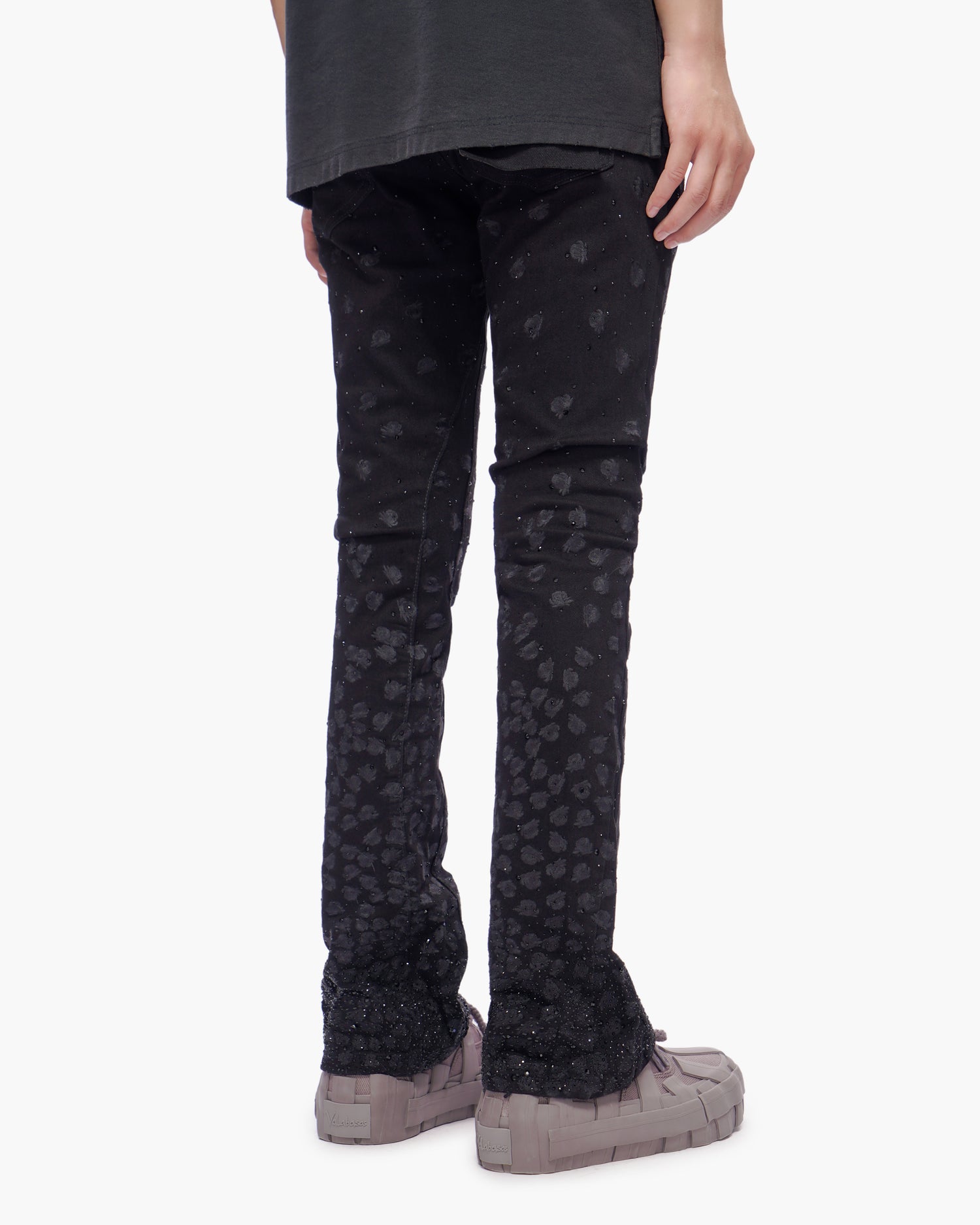 Canite Stacked Jet Black Jeans