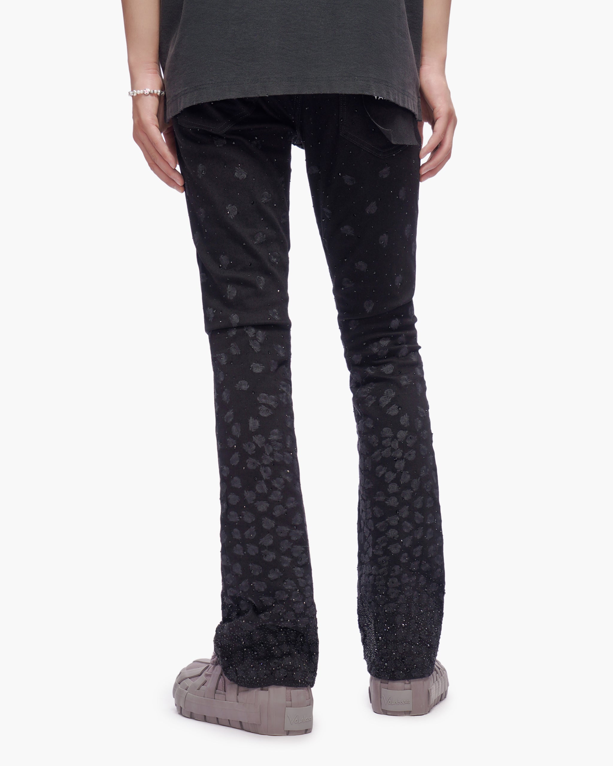 Canite Stacked Jet Black Jeans