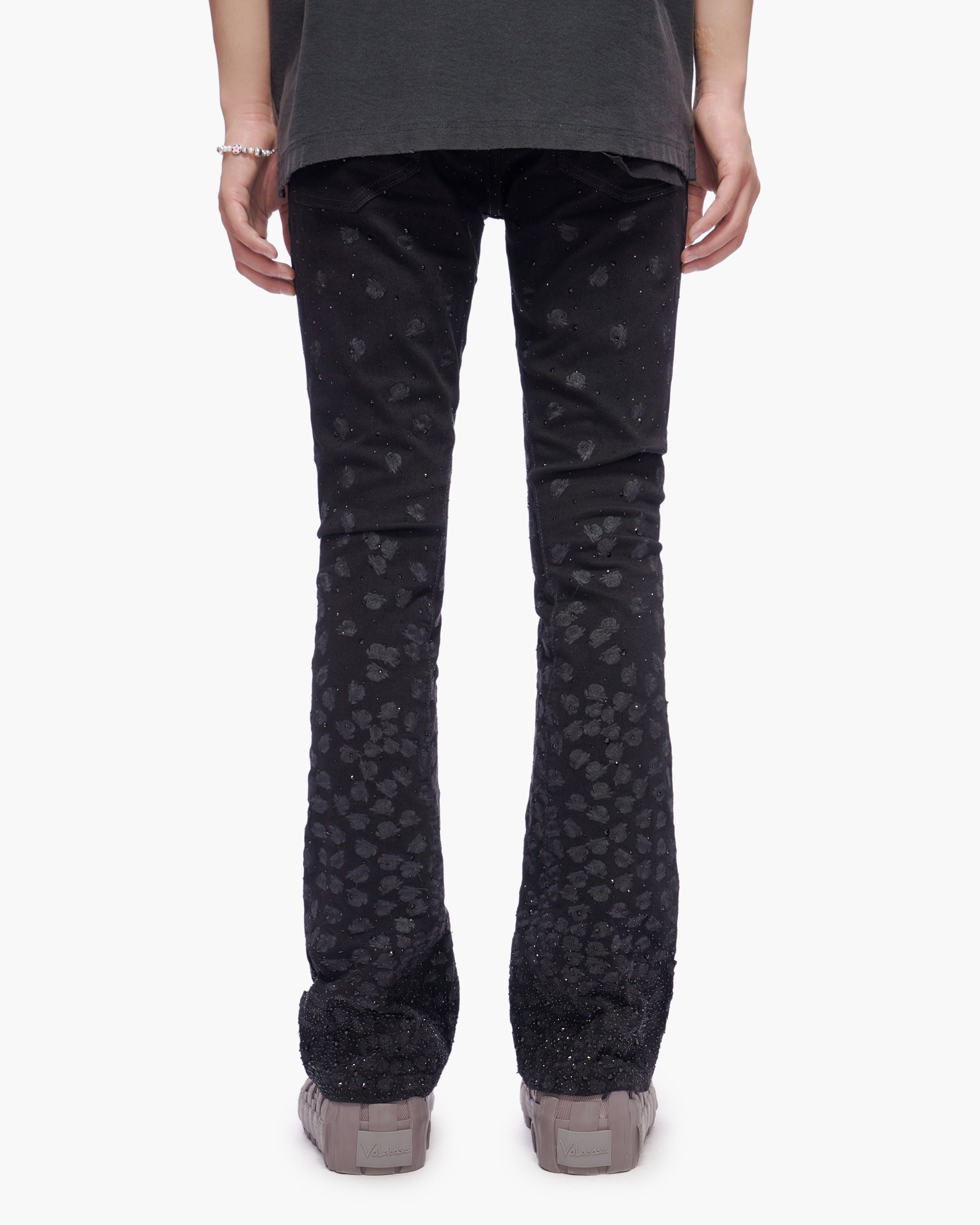 Canite Stacked Jet Black Jeans