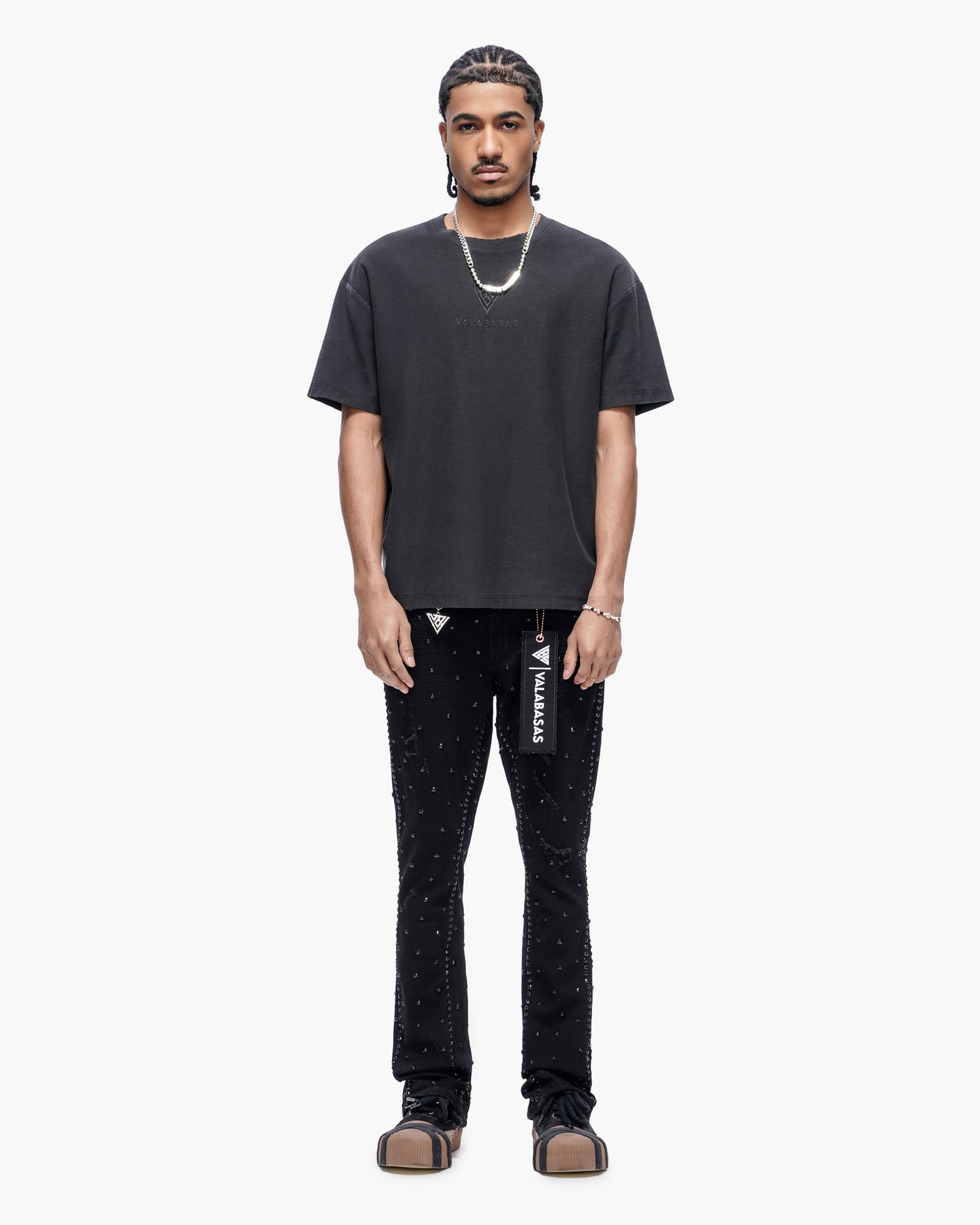 Canal Stacked Jet Black Jeans