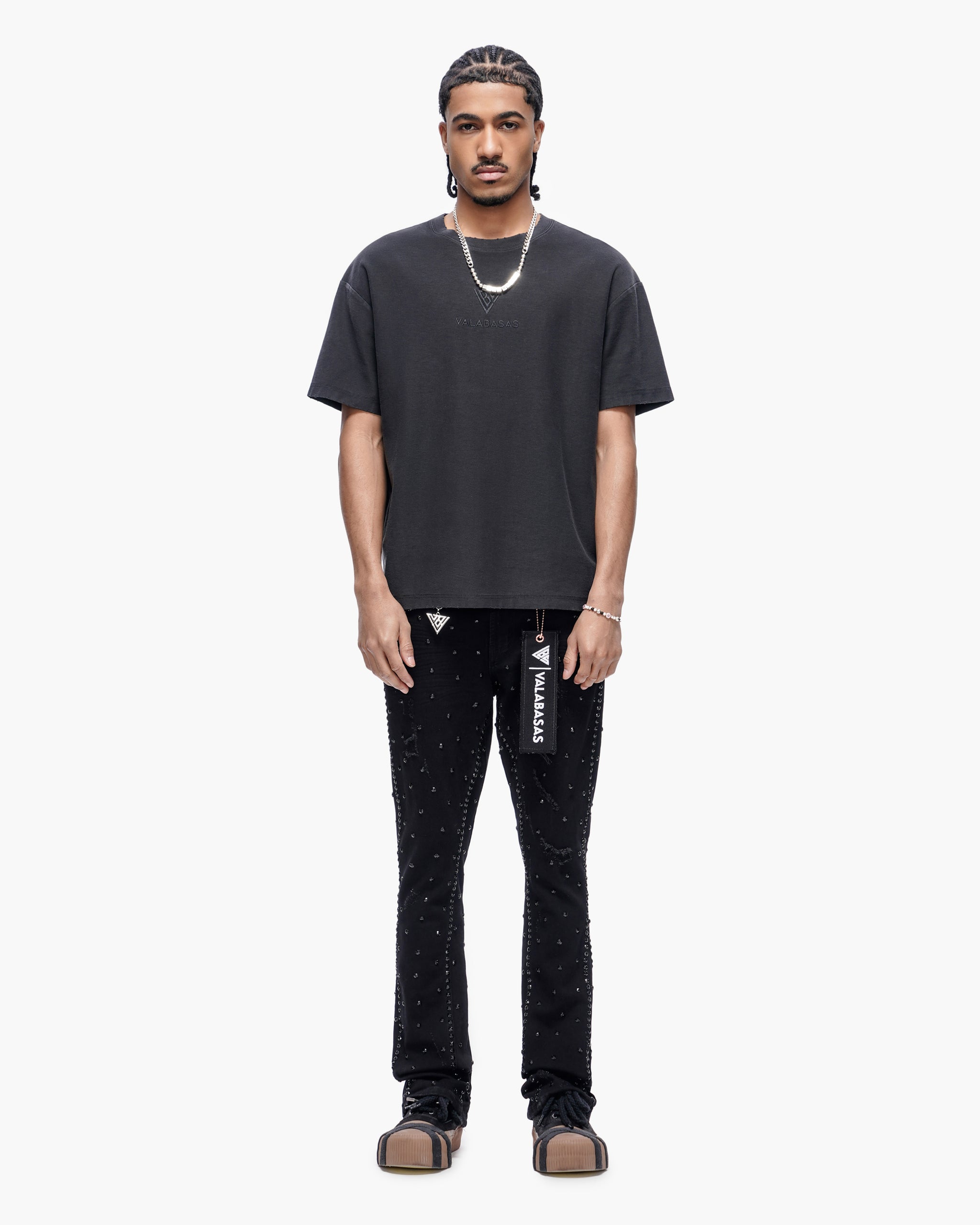 Canal Stacked Jet Black Jeans