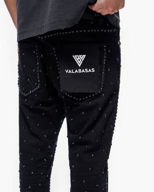 Canal Stacked Jet Black Jeans