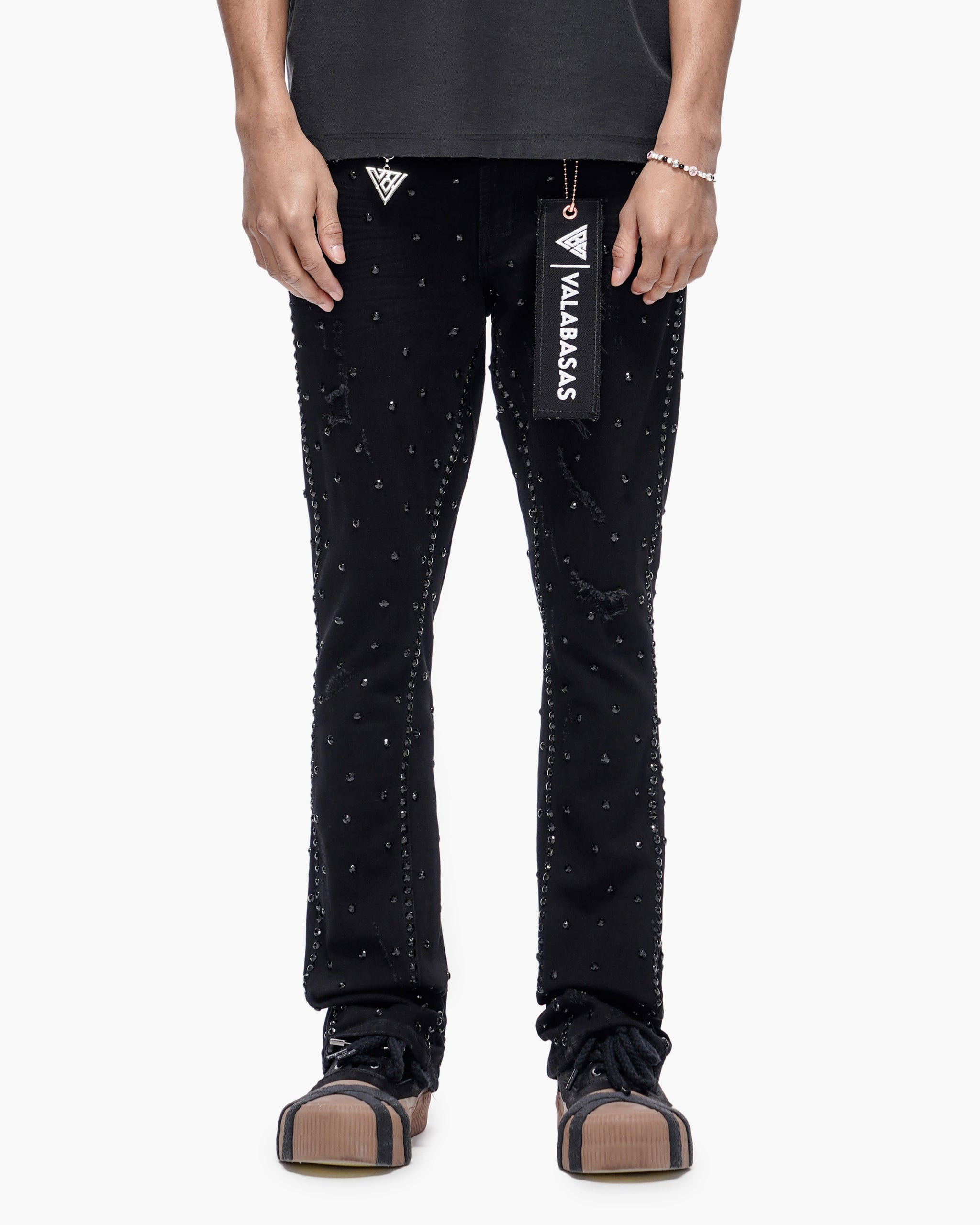 Canal Stacked Jet Black Jeans