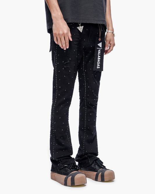 Canal Stacked Jet Black Jeans