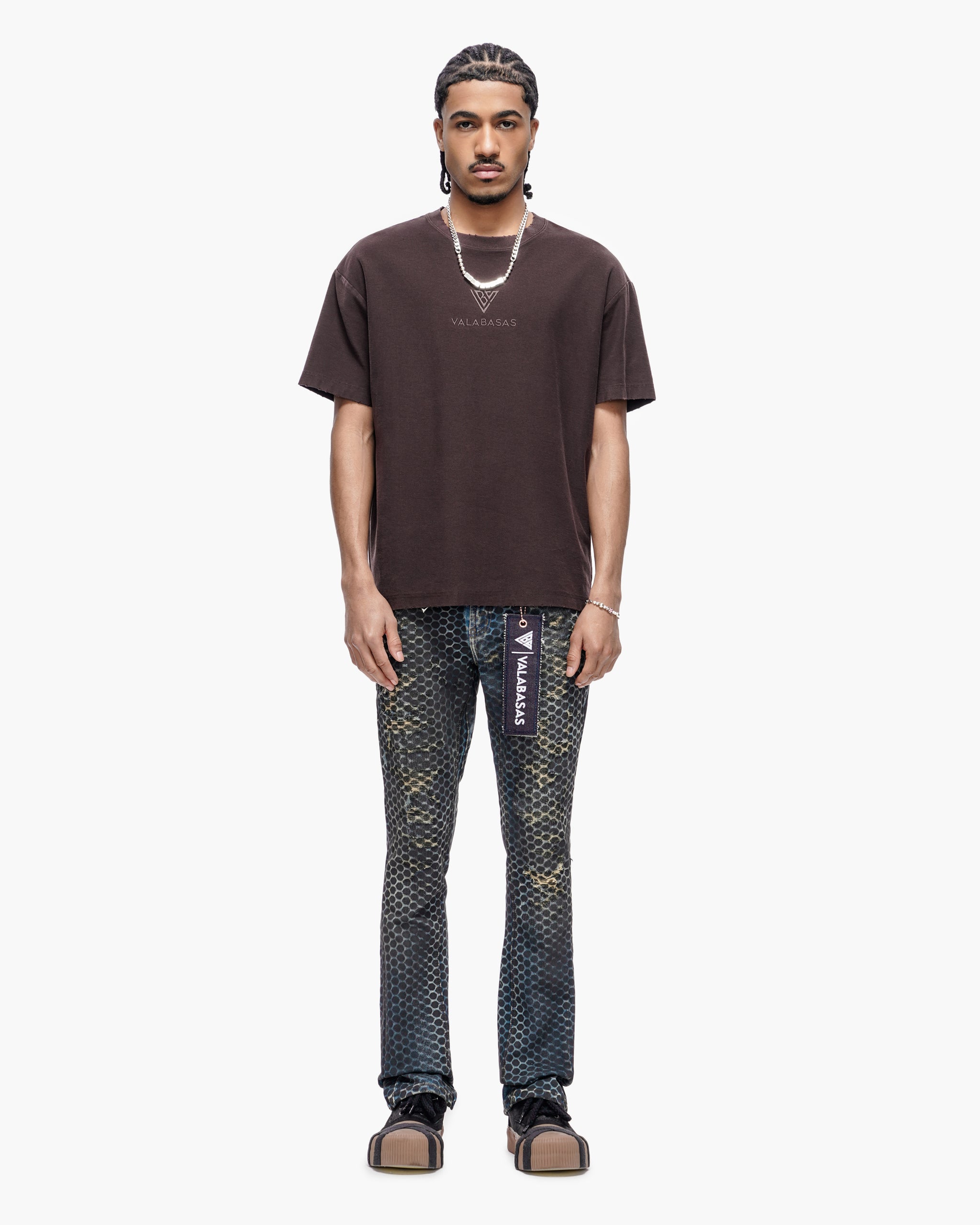 Hex Vintage Blue Black Stacked Jeans