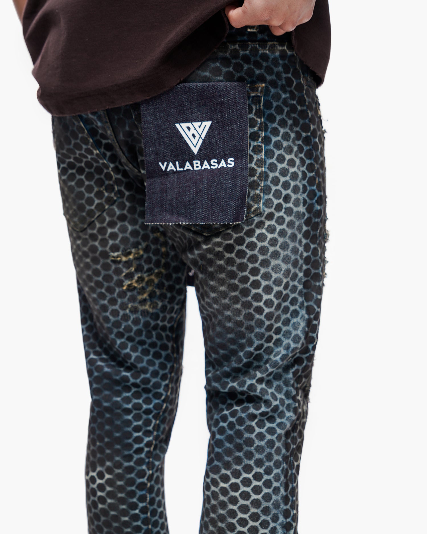 Hex Vintage Blue Black Stacked Jeans