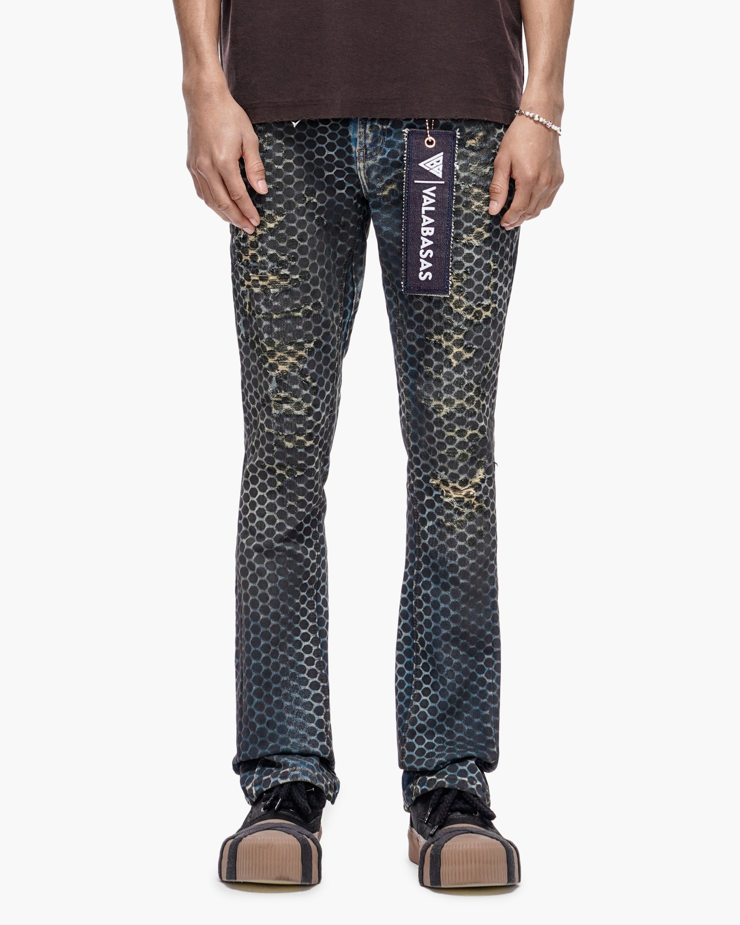 Hex Vintage Blue Black Stacked Jeans