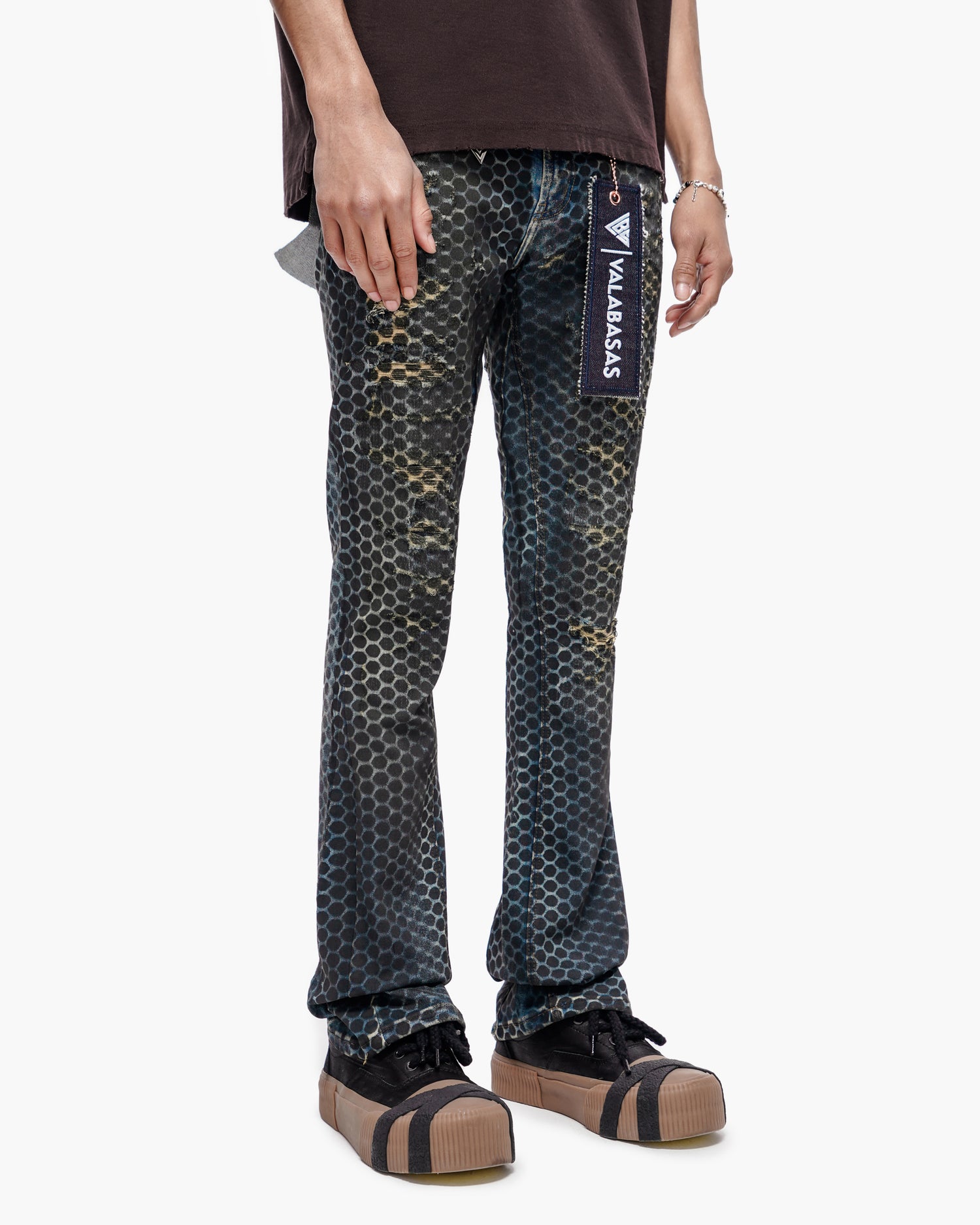 Hex Vintage Blue Black Stacked Jeans