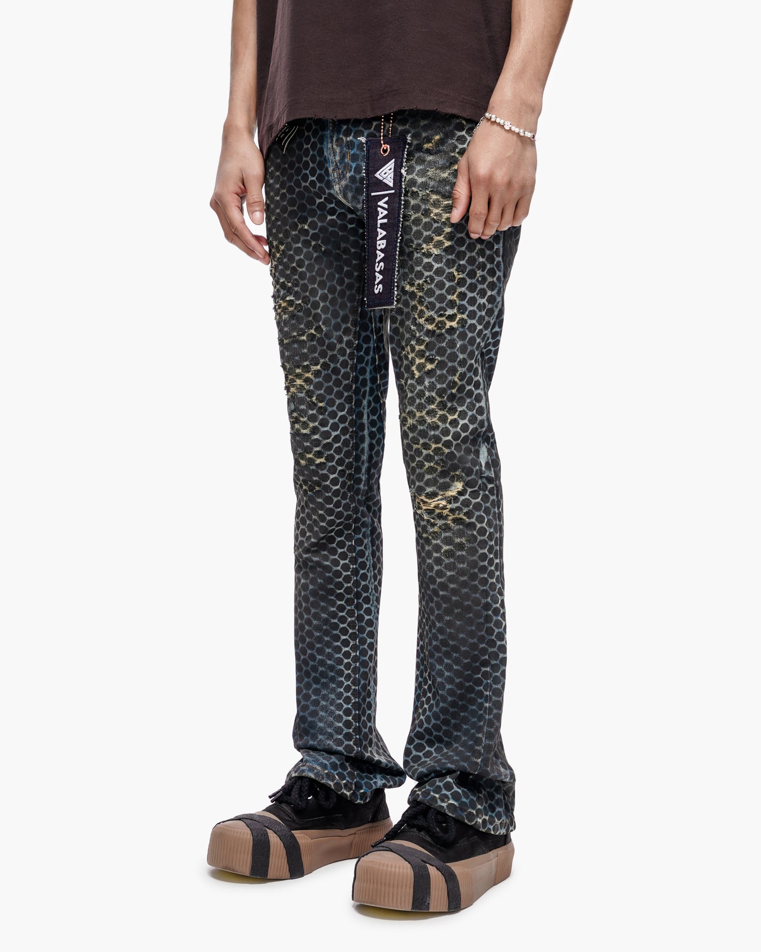Hex Vintage Blue Black Stacked Jeans