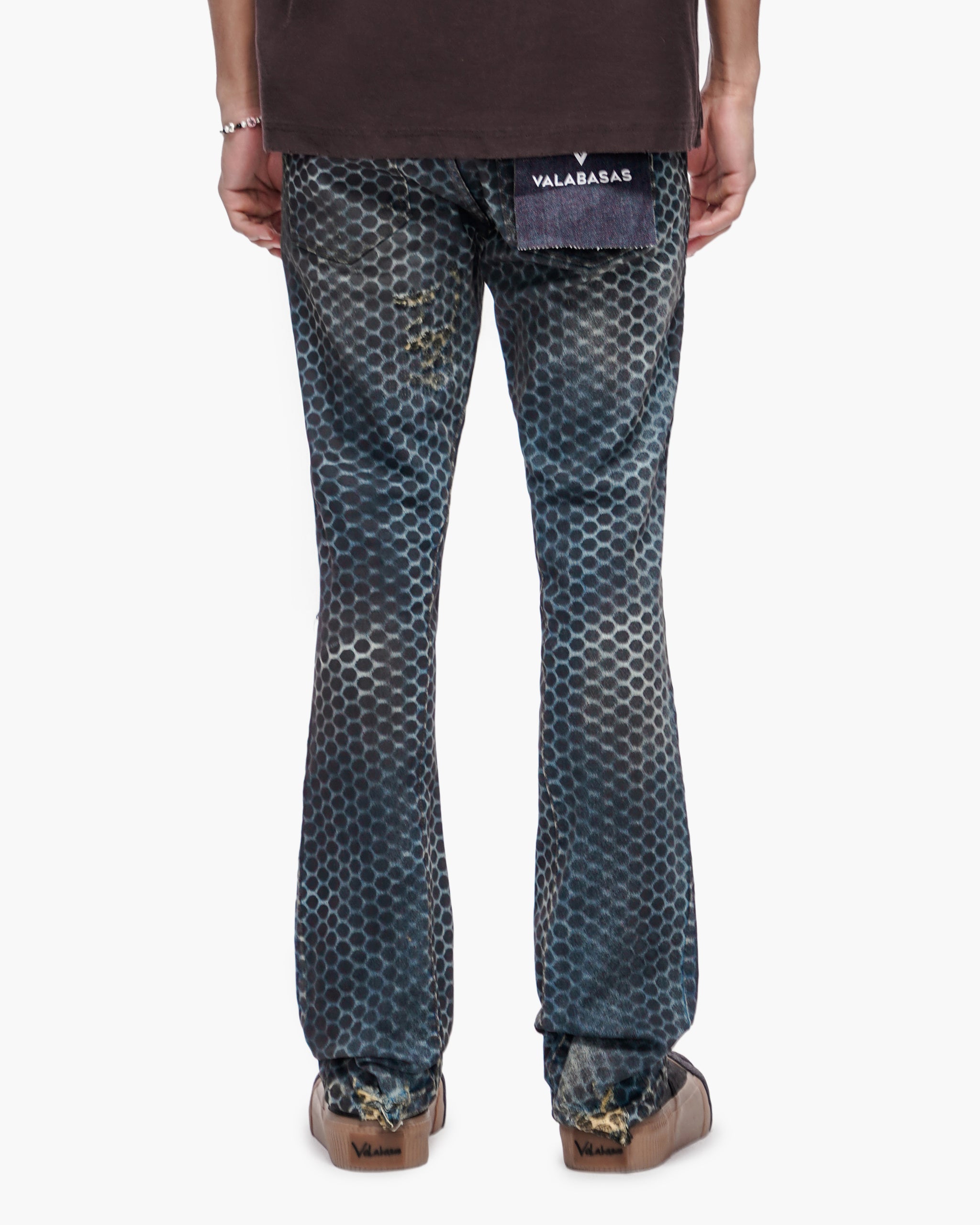 Hex Vintage Blue Black Stacked Jeans