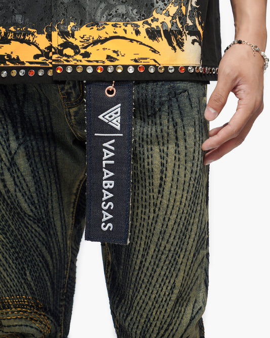 Knowledge Dark Vintage Wash Stacked Jeans