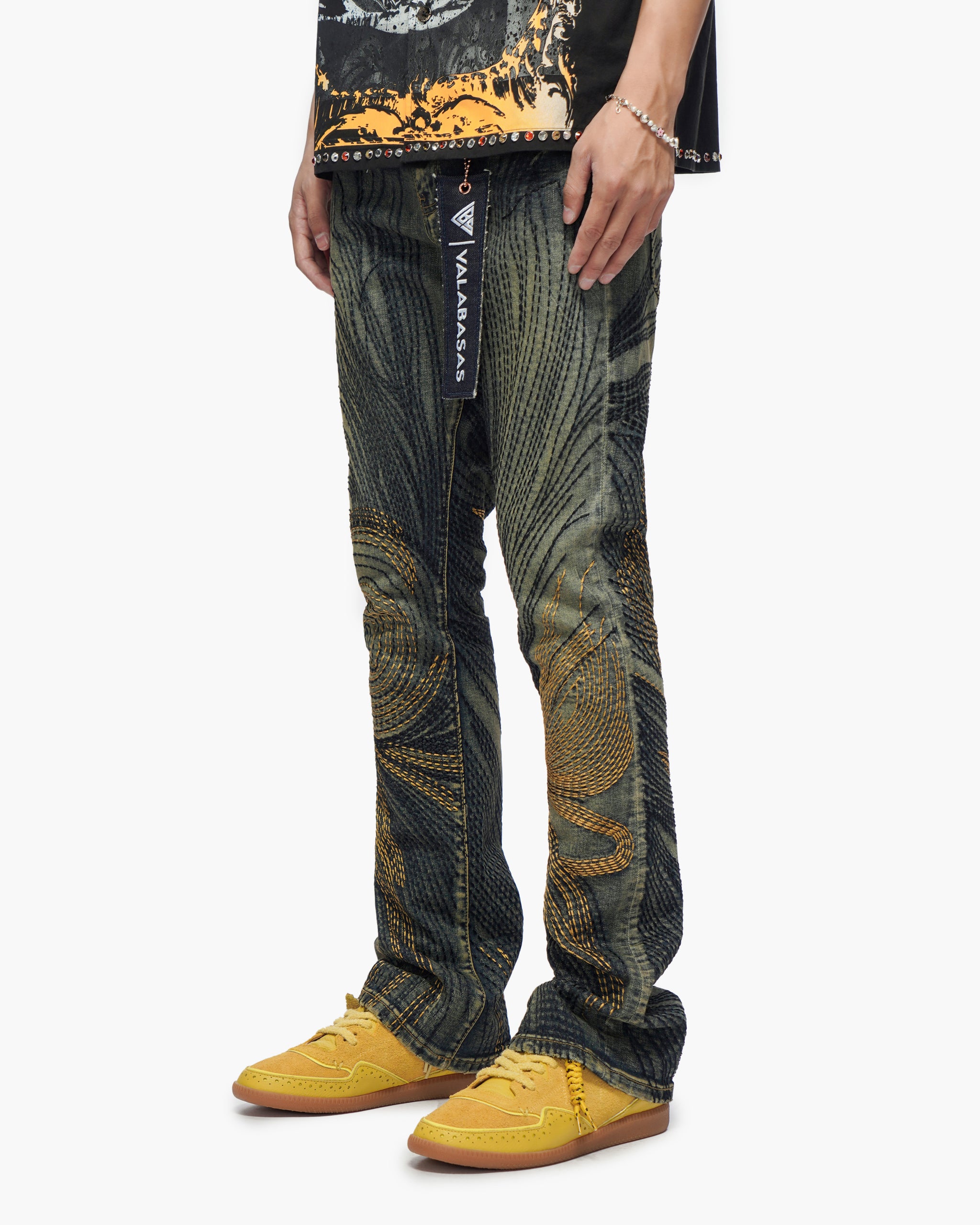 Knowledge Dark Vintage Wash Stacked Jeans