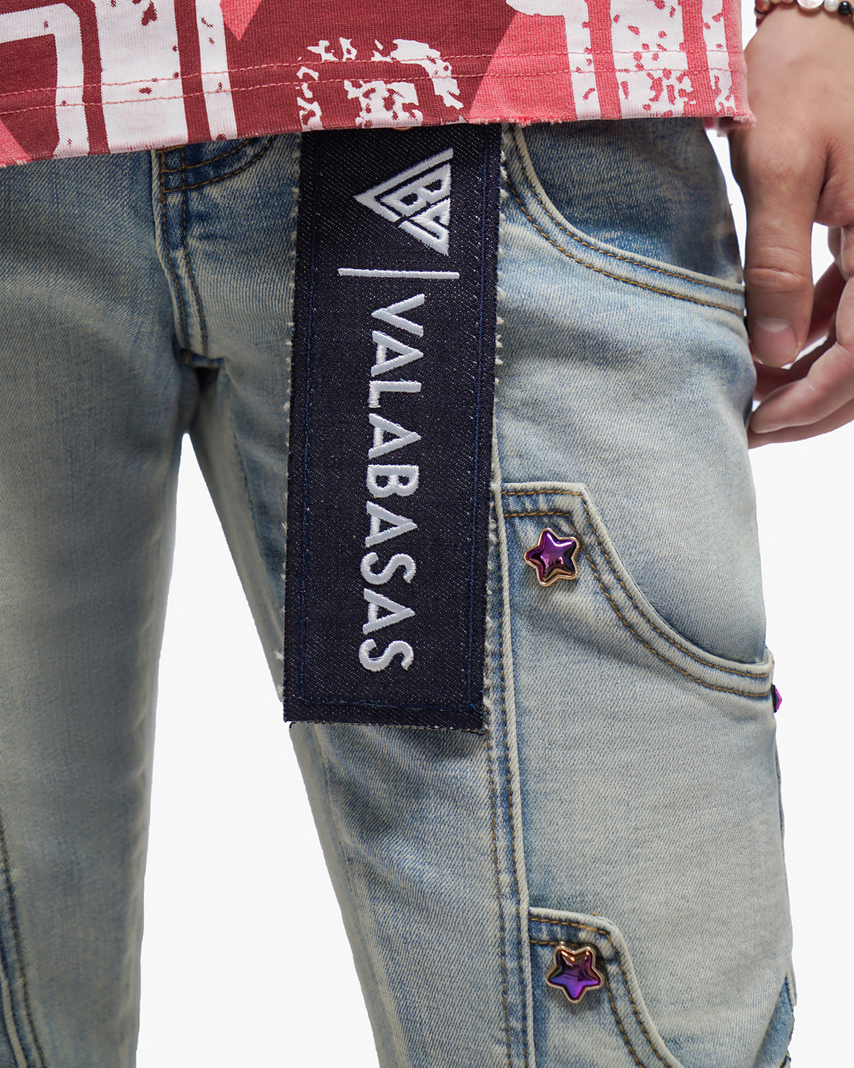 Prescott Light Blue Wash Stacked Jeans