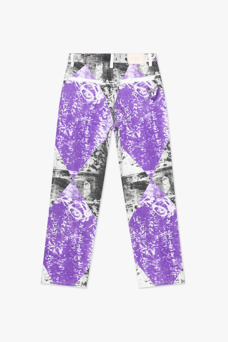 "THAHAB" PURPLE MULTI STRAIGHT PANT