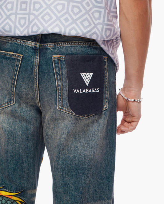 Sky Serpent Straight Leg Denim Vintage Wash