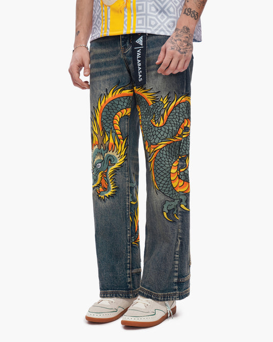Sky Serpent Straight Leg Denim Vintage Wash