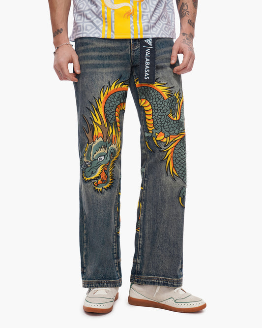 Sky Serpent Straight Leg Denim Vintage Wash