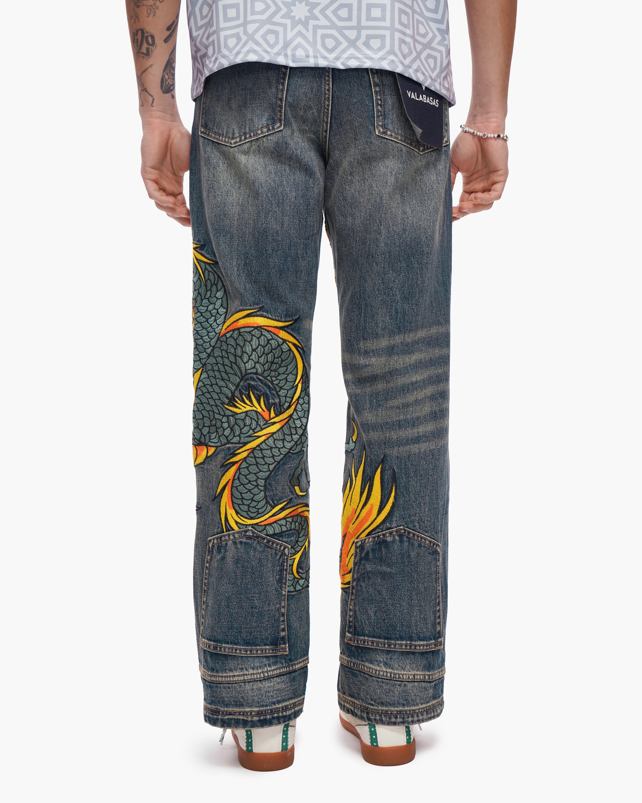 Sky Serpent Straight Leg Denim Vintage Wash