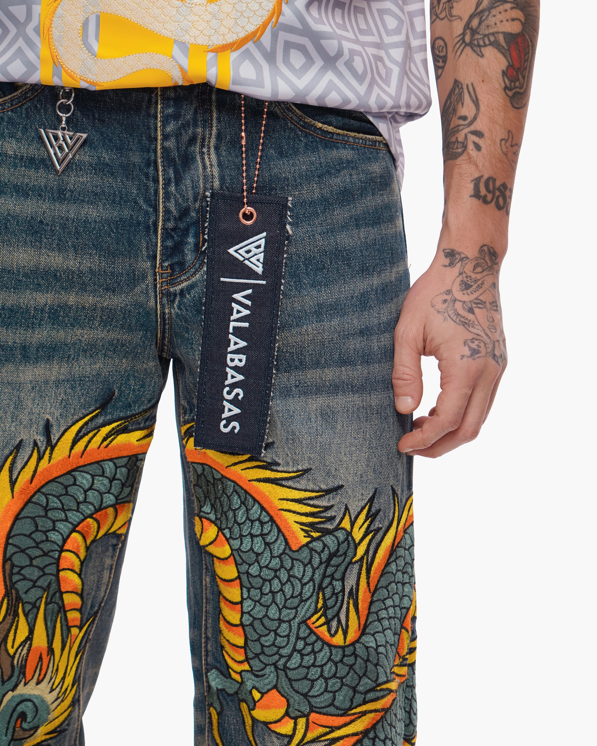 Sky Serpent Straight Leg Denim Vintage Wash