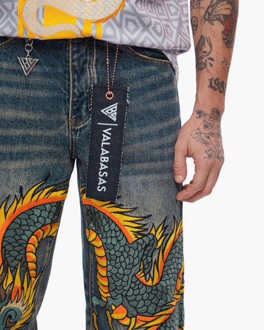 Sky Serpent Straight Leg Denim Vintage Wash