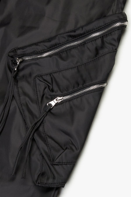 "CHAMP" JET BLACK BAGGY PANTS