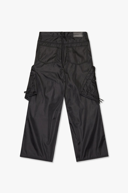 "CHAMP" JET BLACK BAGGY PANTS