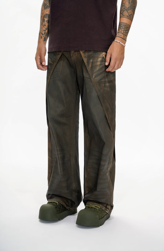 Gozai Vintage Brown Waxed Baggy