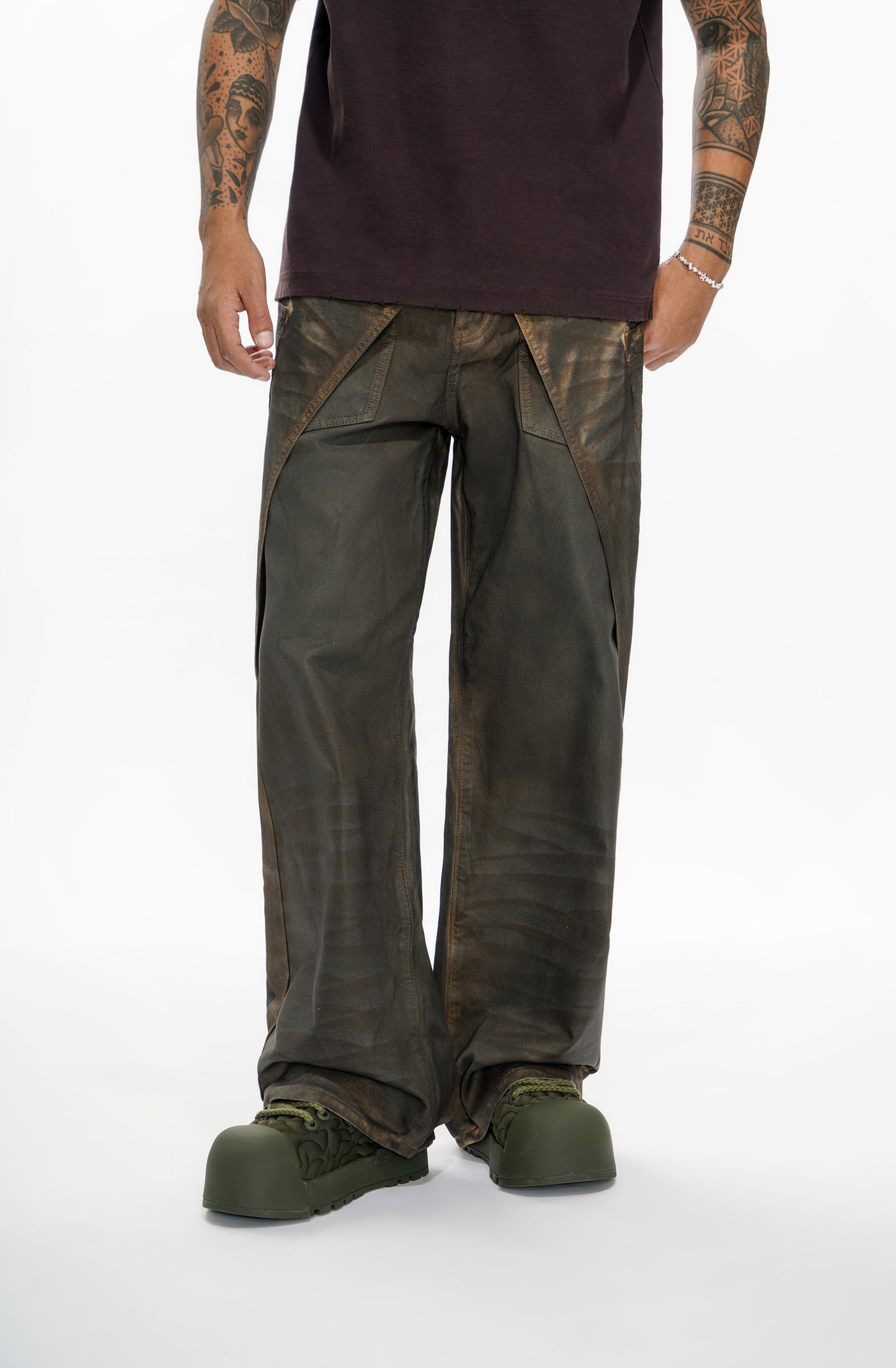 Gozai Vintage Brown Waxed Baggy