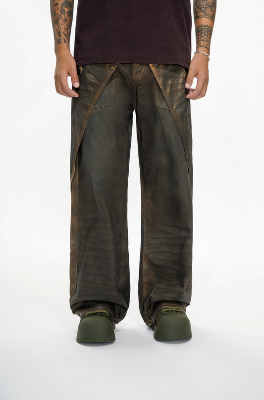 Gozai Vintage Brown Waxed Baggy