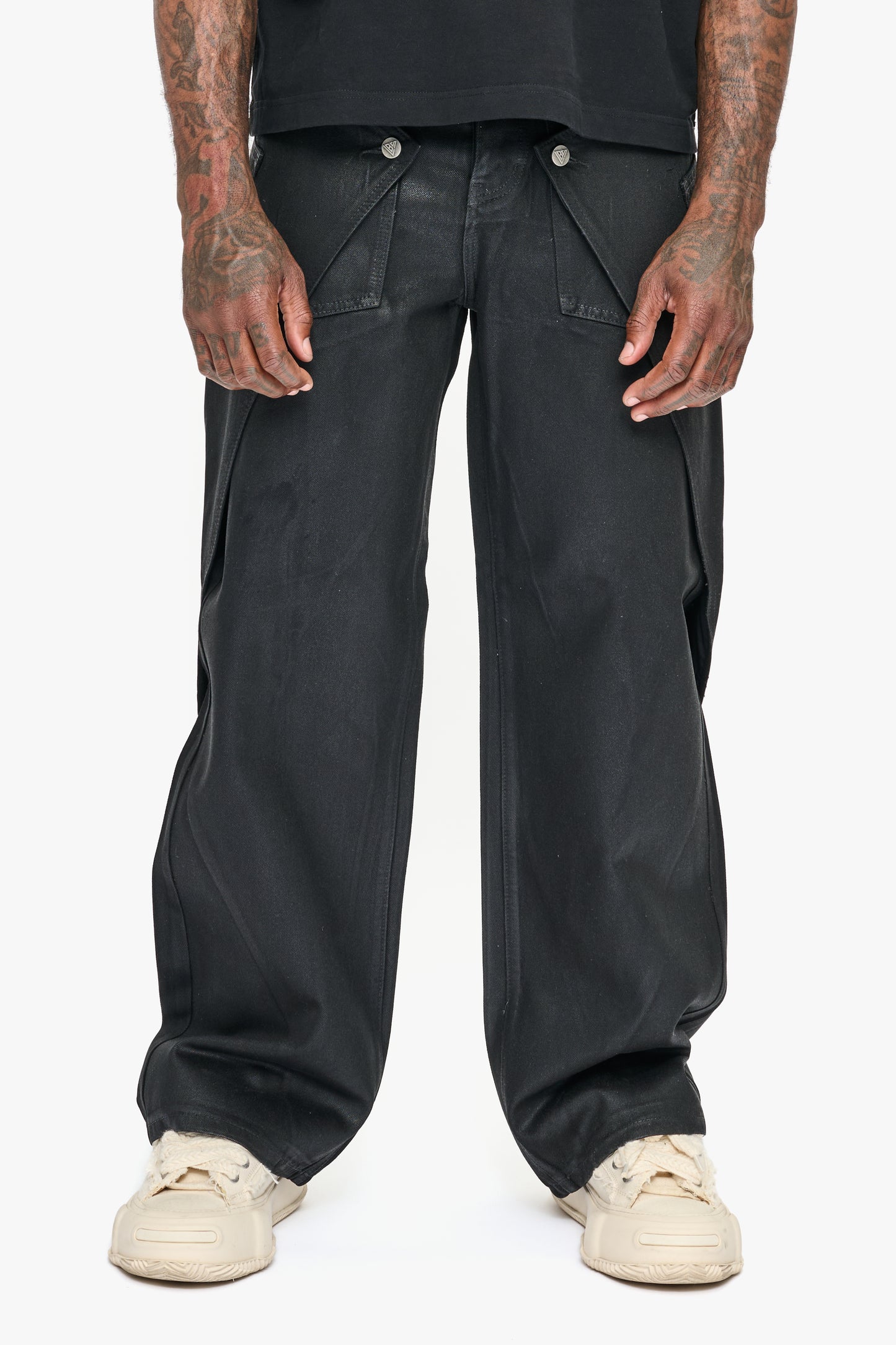 Gozai Black Waxed Baggy