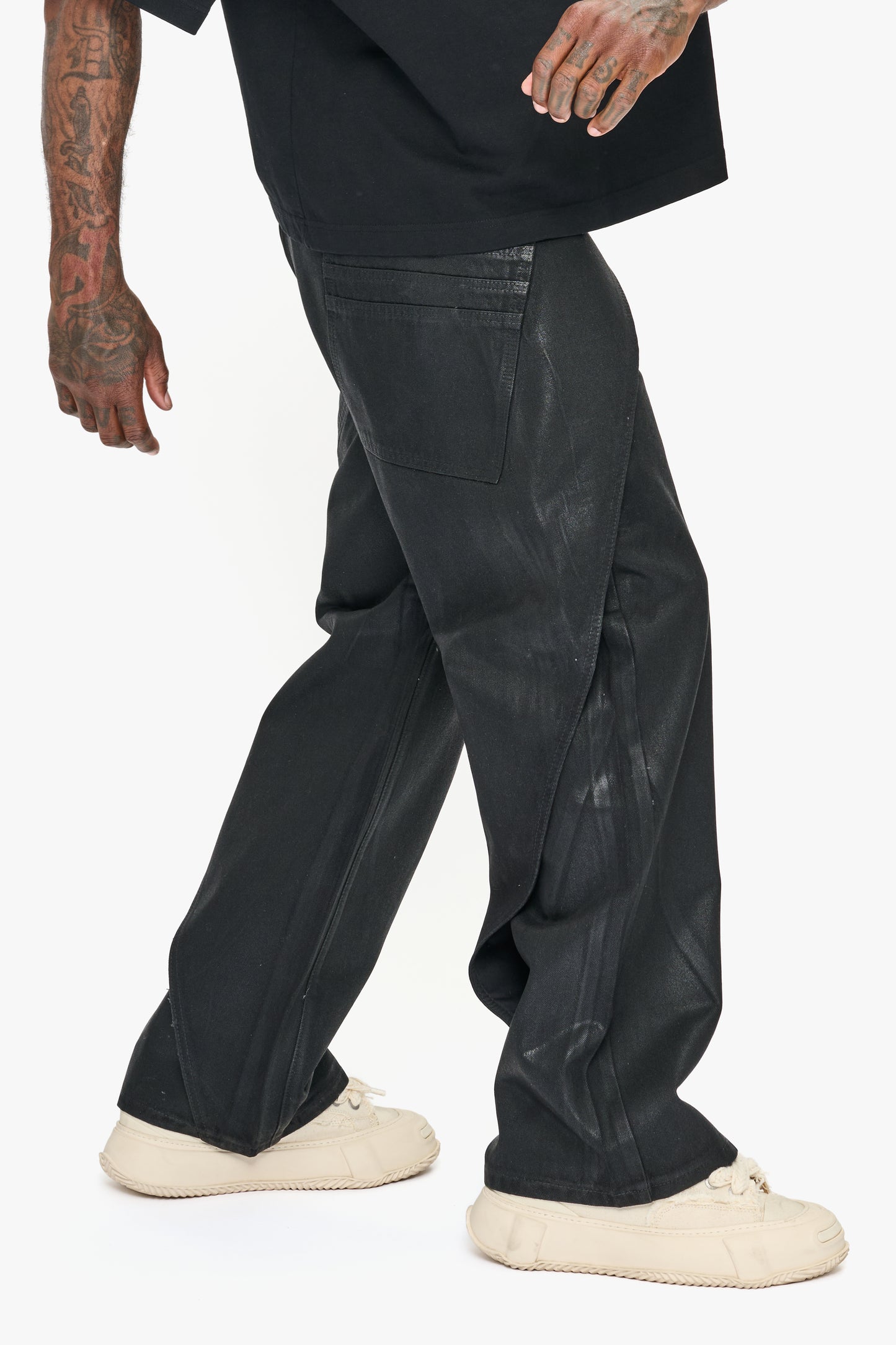 Gozai Black Waxed Baggy