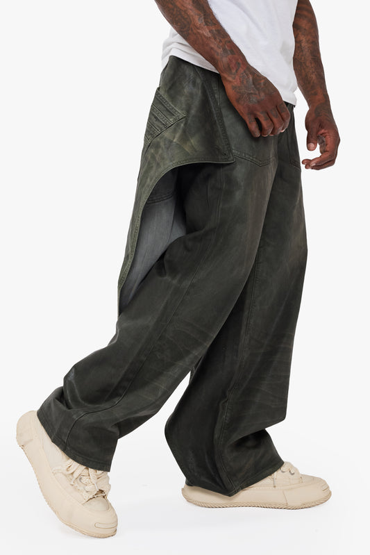 Gozai Vintage Olive Waxed Baggy