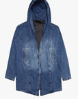 "KREED" DENIM TRENCHCOAT DARK BLUE