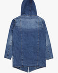 "KREED" DENIM TRENCHCOAT DARK BLUE