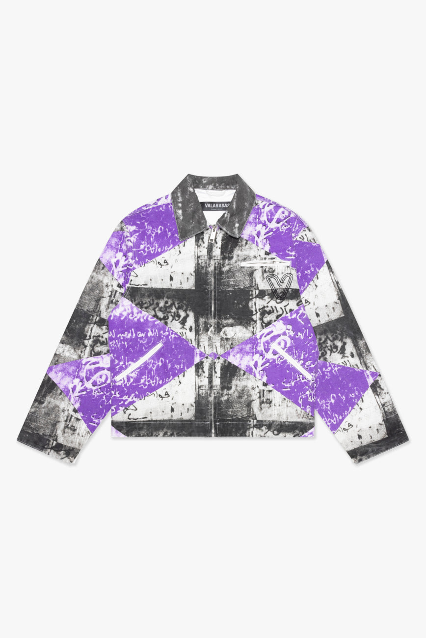 "MASSARI" PURPLE MULTI BUTTON DOWN