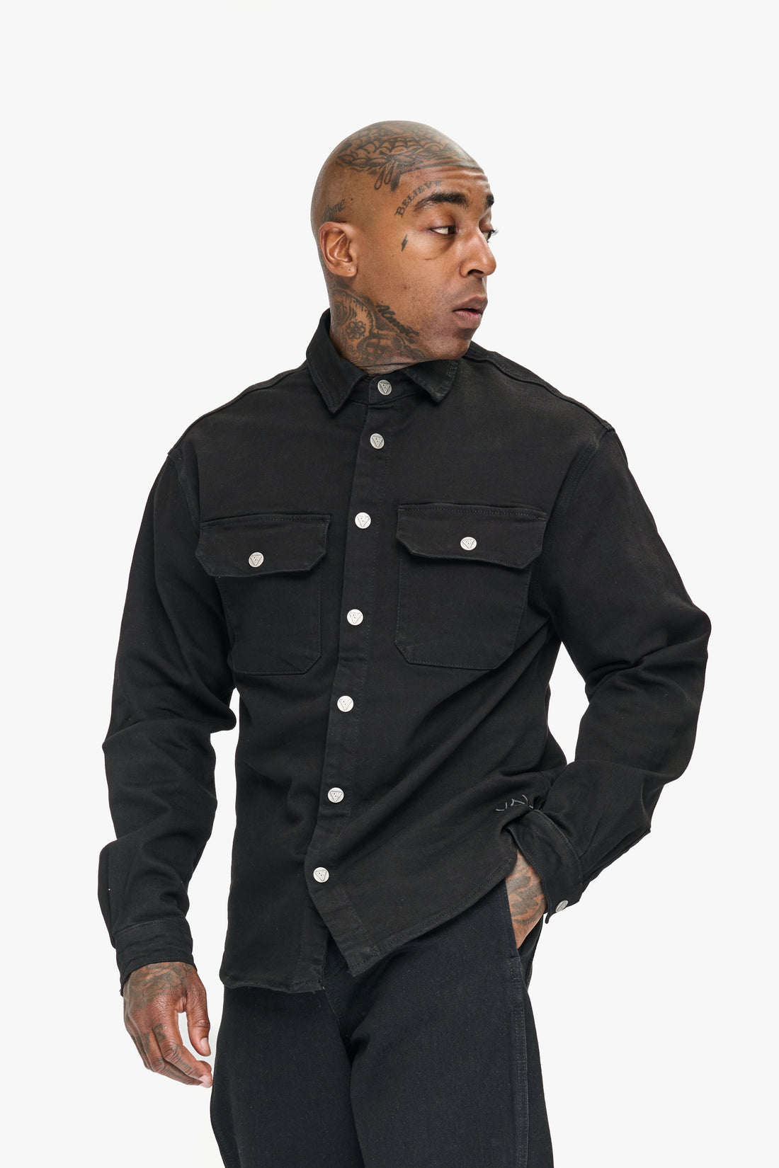 Mr.Button Down Black