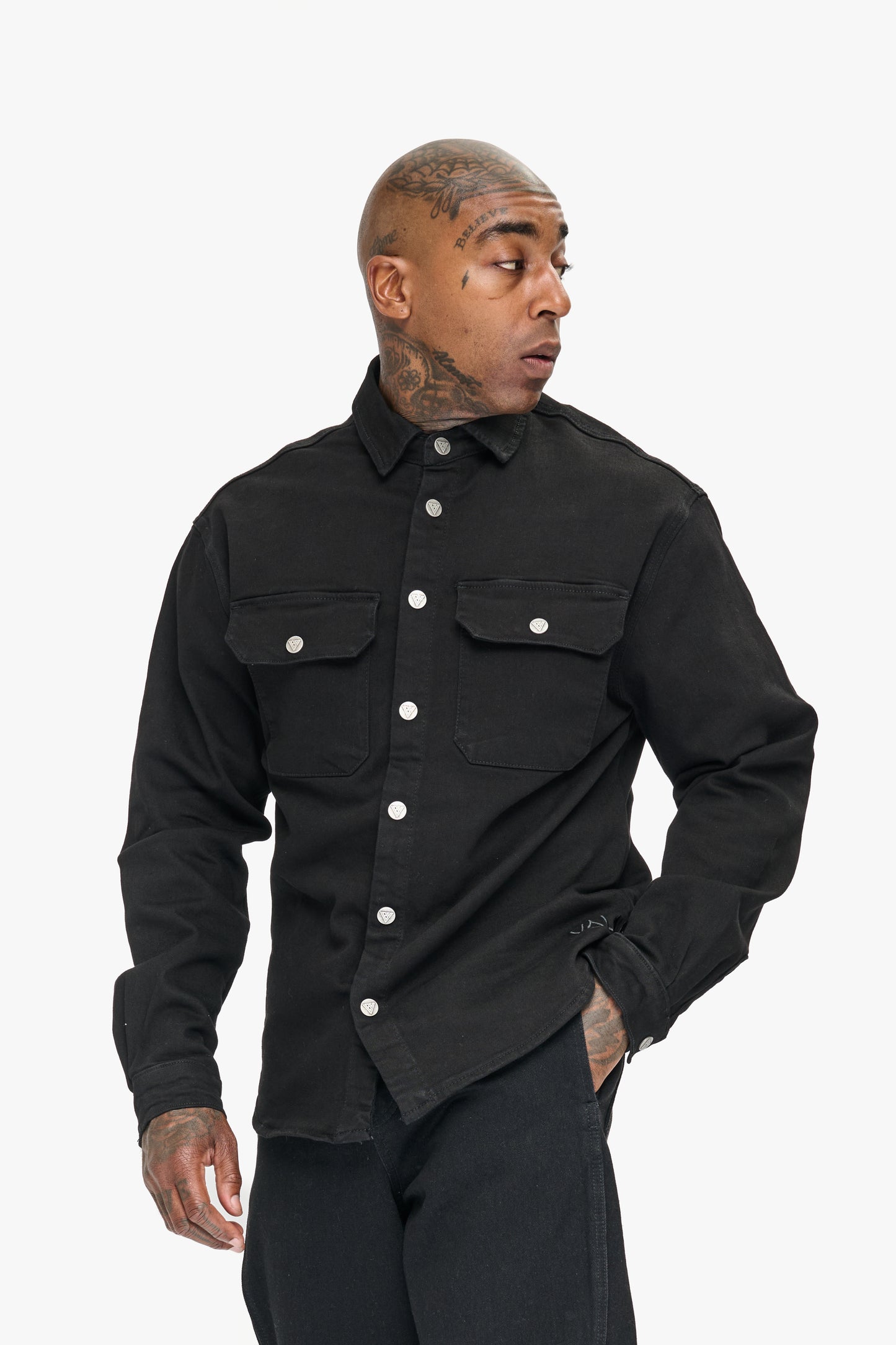 Mr.Button Down Black